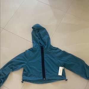 Forever 21 Teal Hooded cropped Jacket